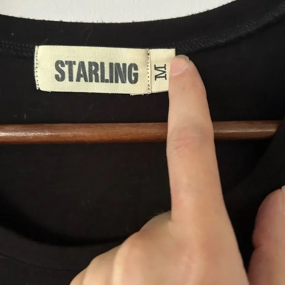 Starling Black Graphic Print Muscle Tee, Preloved, Size Med - Picture 3 of 5